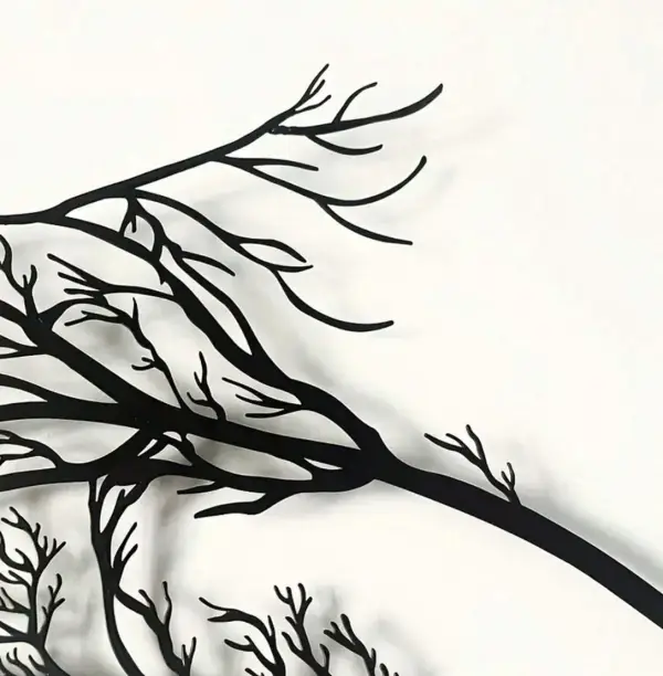 Iron Horse Branch Wall Decoration, Metal Horse Branch Decor Animal Silhouette Craft Living Room, Bedroom, Study, Outdoor Decoration Black Iron Art - Image 2