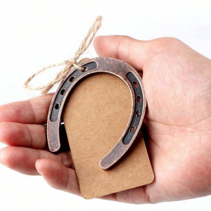 10pcs/Set Horseshoe-Shaped Party Favors, 7x6cmx4mm. Vintage Wedding Party Decoration, Lucky Horseshoe Wedding Gift With Kraft Paper Tags