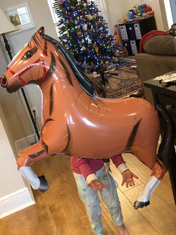 2pcs Aluminum Foil Horse Shaped Balloon Party Decoration, Birthday Party Decor
